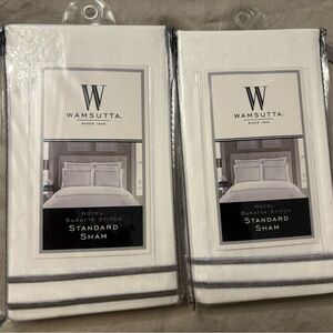 Wamsutta Hotel Baratta Stitch Standard Sham - White and Gray